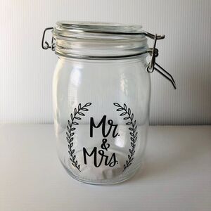 Studio Mr. & Mrs. Mason Jar with Locking Lid 6.75" H x 4.13" W x 4.13" D
